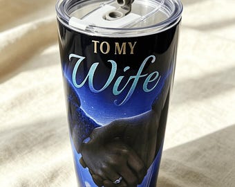 20oz To My Wife Romantic Stainless Steel Travel Tumbler Love Note – Portable Car Cup, Gift for Anniversary, Birthday Valentine’s Day