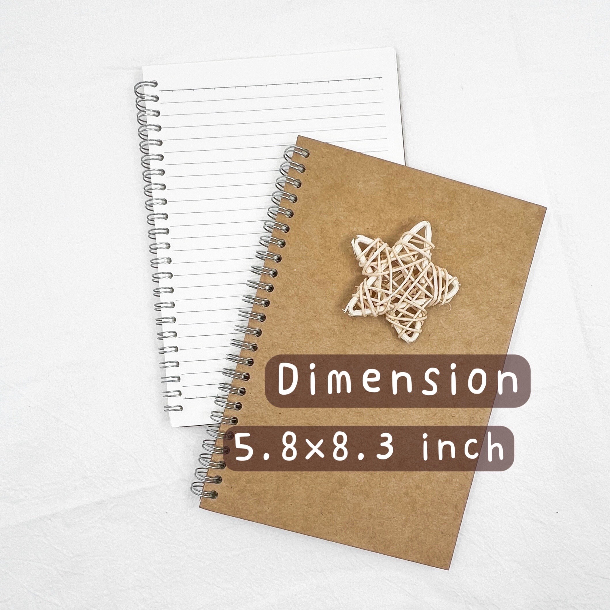 A5 Kraft Spiral Notebook Thick Paper Ruled Hard Cover Etsy