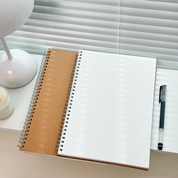 B5 Kraft Paper Spiral Notebook – 160 Thick Lined Pages, Minimalist Writing Journal for School, Office & Daily Planning