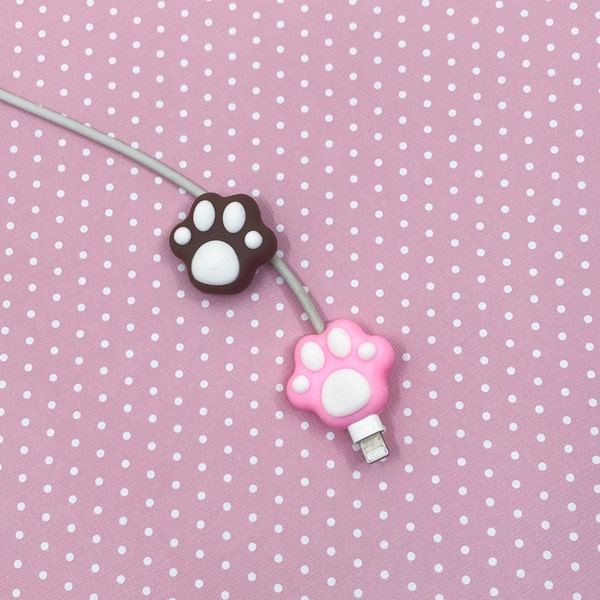 Meow Paw Cable Protector | Cat Lover Cable Bite Accessory | iPhone iPad Cute Cartoon Charger