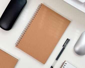A5 Kraft Spiral Notebook: Thick Ruled Paper, 140 Pages
