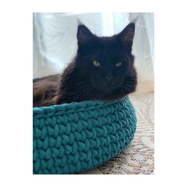 cotton rope pet cave gift for catlover Premium Crochet cat bedding grey cat basket large cat bed stylish gift for cat mom,cuddly fluffy