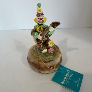 Vintage Ron Lee "Rock-A-Billy" Clown Figurine Signed 1995 Onyx Base CCG9.