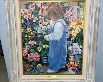 1998 Limited Edition Lithograph On Canvas Of  “Buddy” By  Susan Rios (24” X 20”)