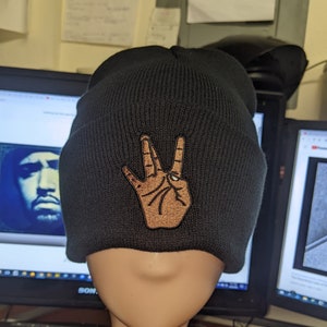West Coast"W" Hand Sign Embroidered Beanie Hat