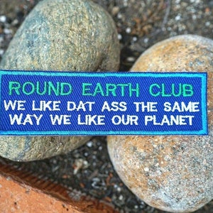 Toppa ricamata Round Earth Club, toppa ricamata propaganda anti-piatta della terra