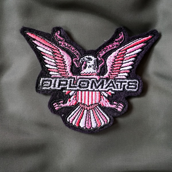 Diplomats Logo Embroidered Patch, Camron, Jim Jones, Juelz Santana, New York Hip Hop in Pink