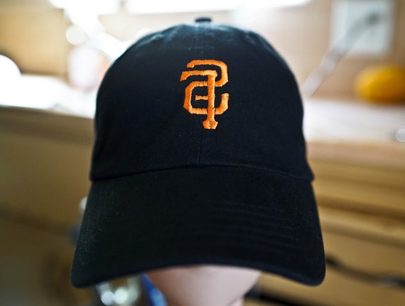 SF San Francisco Baseball Backwards Reverse Logo in Orange and 