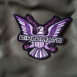 Diplomats Logo Embroidered Patch, Camron, Jim Jones, Juelz Santana, New York Hip Hop in Purple