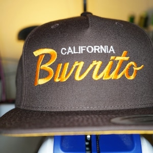 California Burrito, Mexican, San Diego, Los Angeles, Foodie Embroidered Snapback Hat