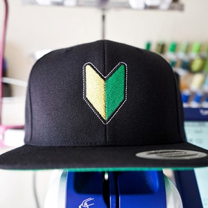 Shoshinsha, Wakaba Leaf, Arrow, New Driver, Japan, Racer, Street Takeover, Sideshow, Car Enthusiast, Import Embroidered Snapback Hat