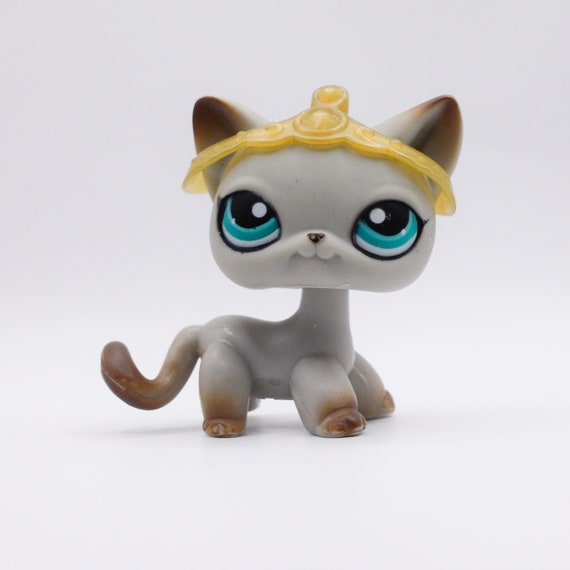 Littlest Pet Shop Animals LPS Toy #391 Grey Short Hair Cat Figure 