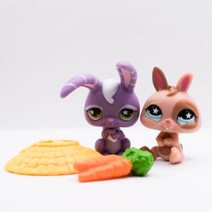 LPS | Pet Pairs | Rabbit #828 and Rabbit #827 | Authentic Littlest Pet Shop | Hasbro | Collector Toys | My Toytopia