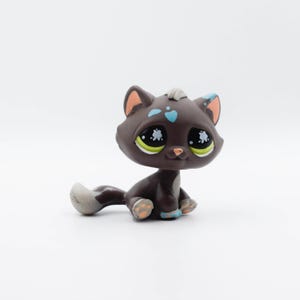 LITTLEST PETSHOP LPS #52 / 310 HASBRO CHAT DE GOUTTIERE BLANC GRIS YEUX