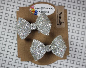New oversized holographic two layered hair bow