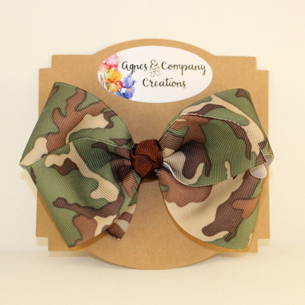 Camouflage Hair Bow Etsy