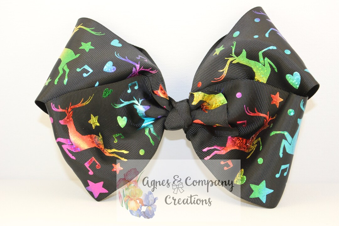 Bekky Ribbon Becky Boutique Style Extra Large Hair Bow Grosgrain Ribbon Black ...