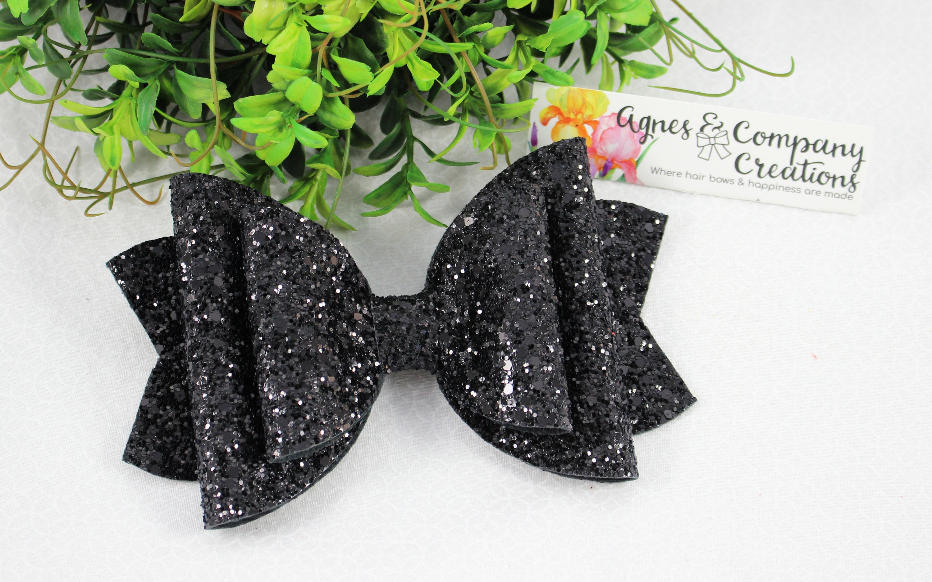 Velvet Hair Bow Black  HvG