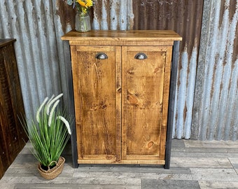 Shoe cupboard Industrial style, wood shoe storage, hallway cupboard