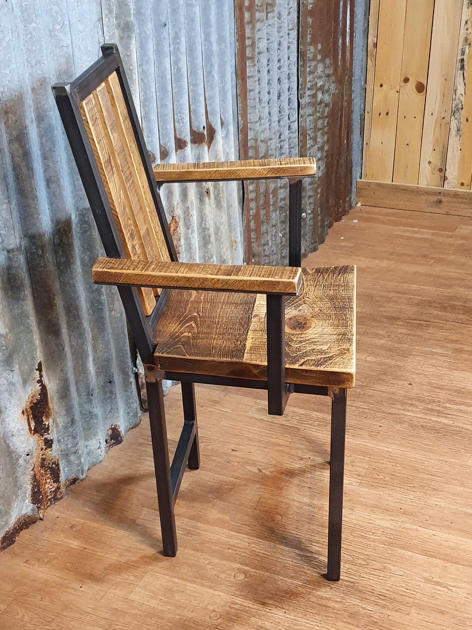 industrial style dining chair, bespoke dining chairs, wooden chairs