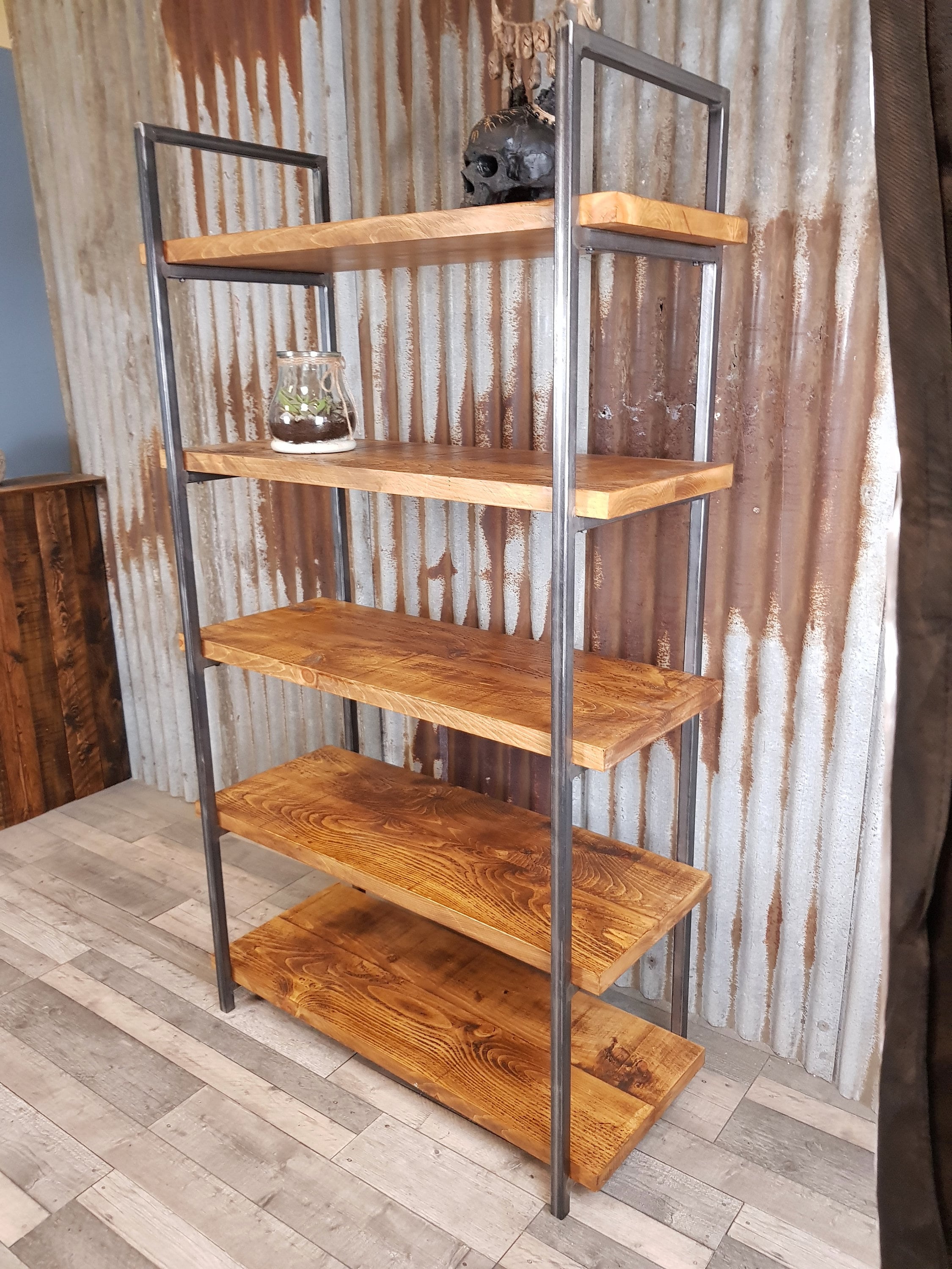 Gothic Industrial Free Standing Shelving Unit, Gothic Inspired Bespoke  Shelving Units, Freestanding Wooden Bookcase 