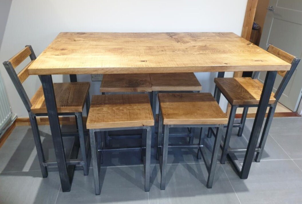 Breakfast Bar Kitchen Table Industrial Poseur Table Etsy UK
