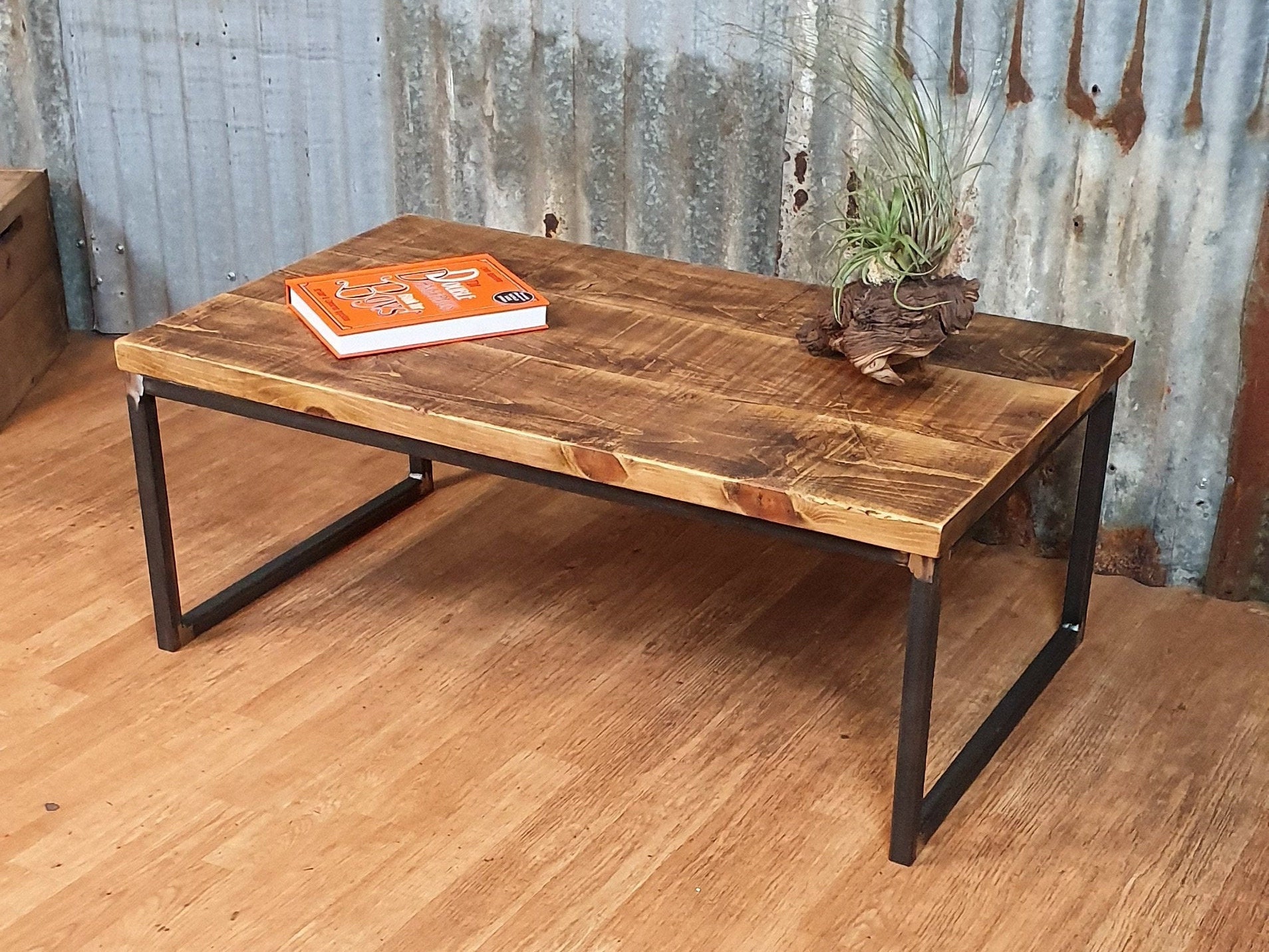 Industrial reclaimed Calia style coffee table, solid wood coffee table