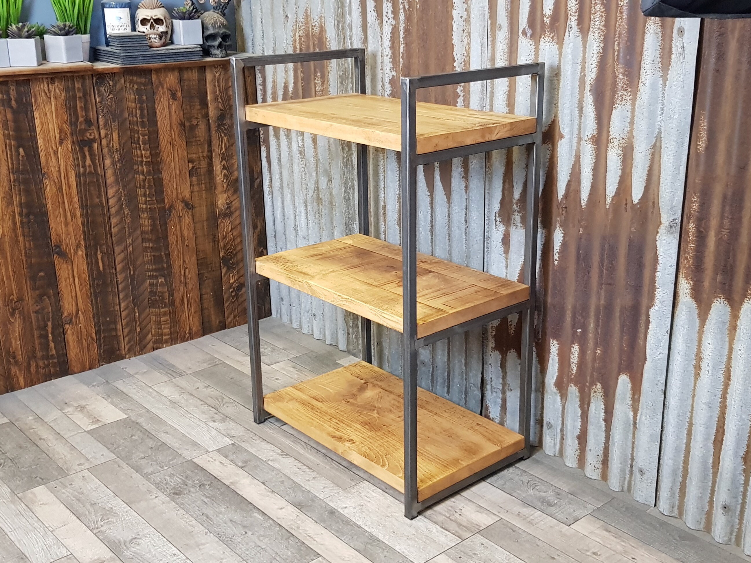 Gothic Industrial Free Standing Shelving Unit, Gothic Inspired Bespoke  Shelving Units, Freestanding Wooden Bookcase 