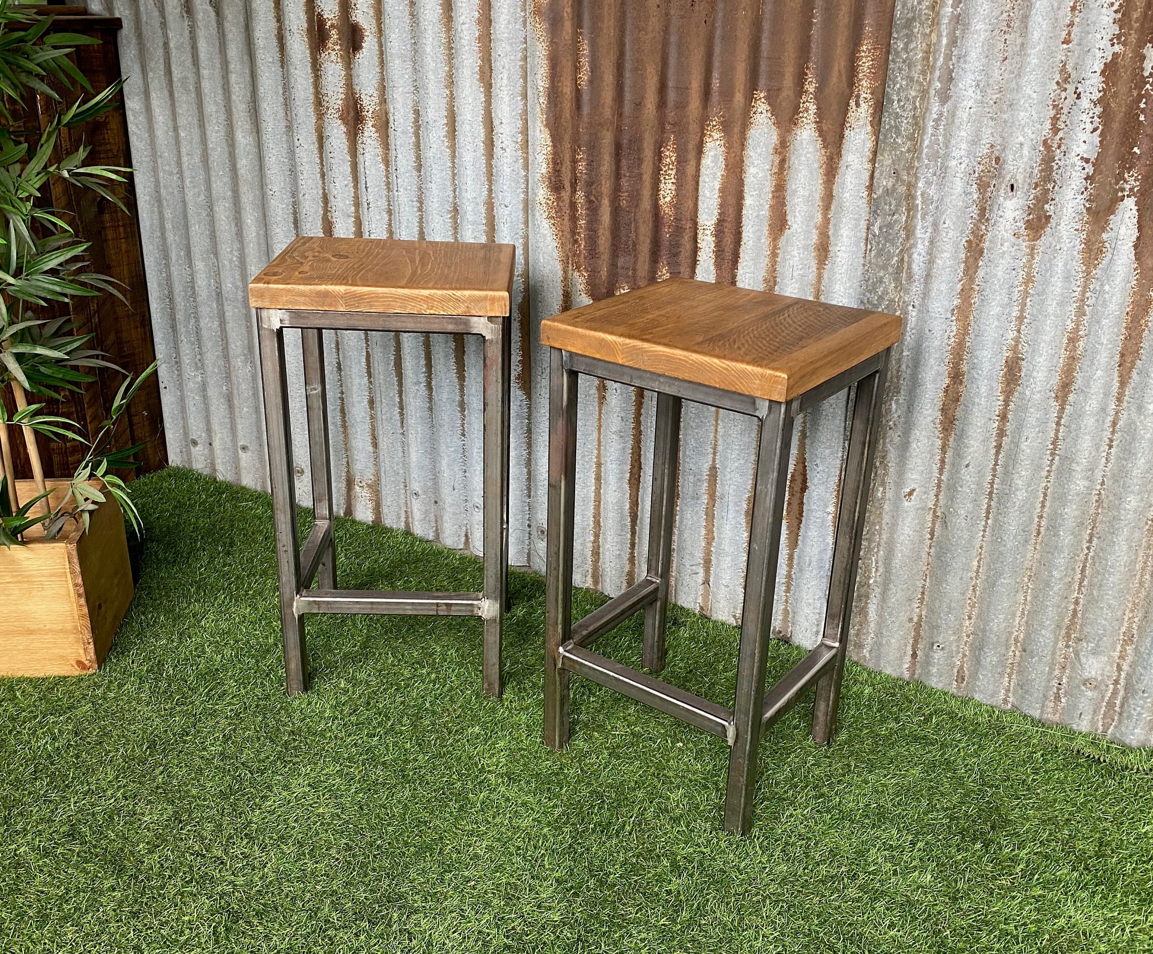 Outdoor stools for patio or balcony, outdoor seating, modern industrial