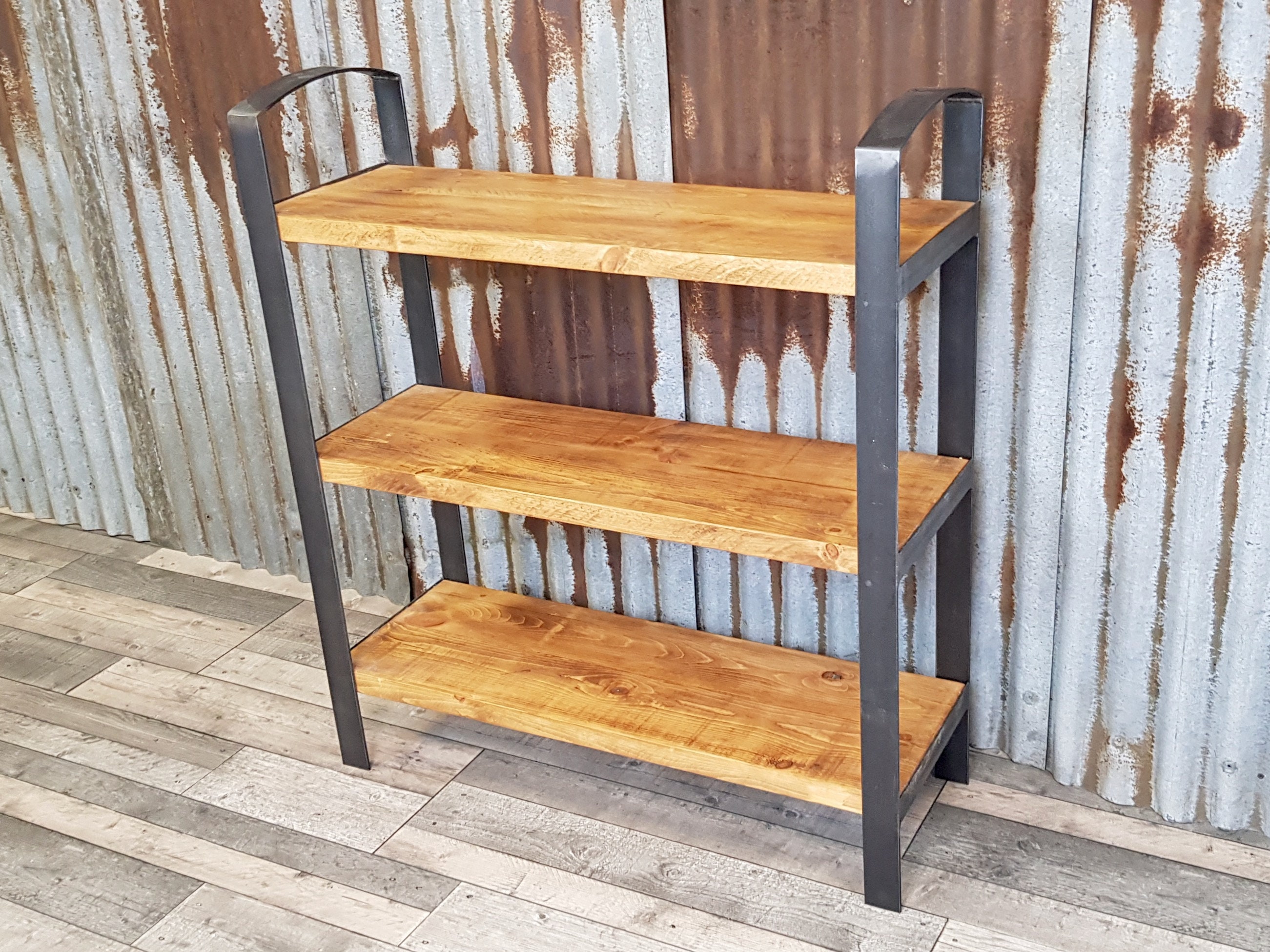 Gothic Industrial Free Standing Shelving Unit, Gothic Inspired Bespoke  Shelving Units, Freestanding Wooden Bookcase 