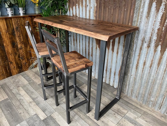 Live edge bar table and deals stools