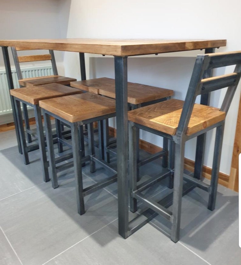 Breakfast Bar Kitchen Table Industrial Poseur Table Etsy UK