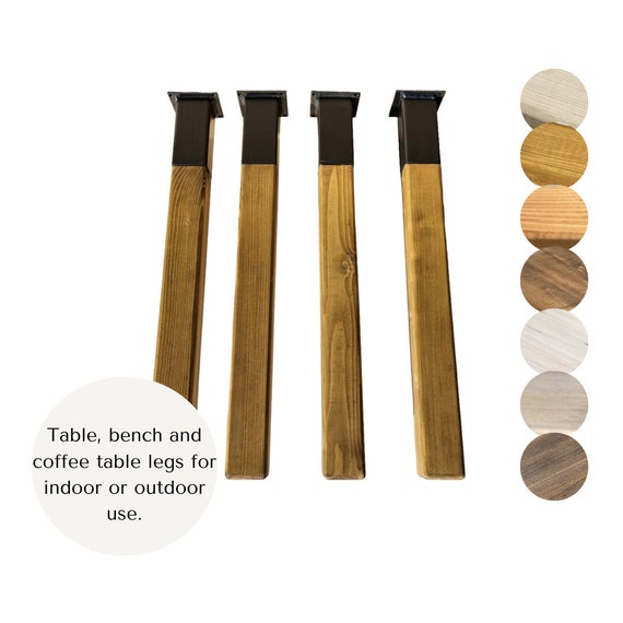 Set of wooden table legs for replacement or DIY tables, bench coffee table and countertop/breakfast bar heights also available.