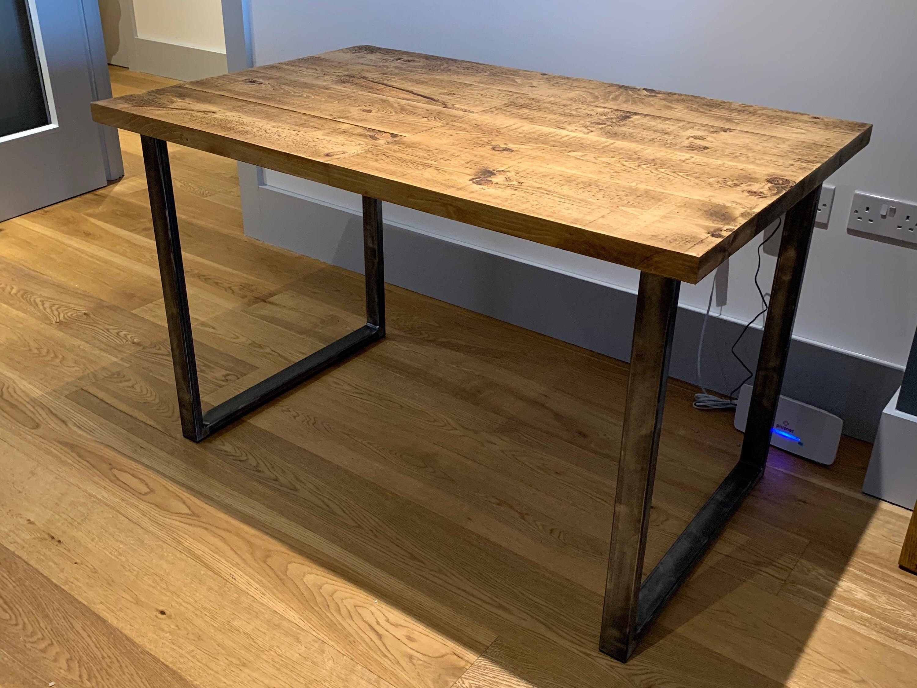 Modern Industrial Dining Table Thick Legs