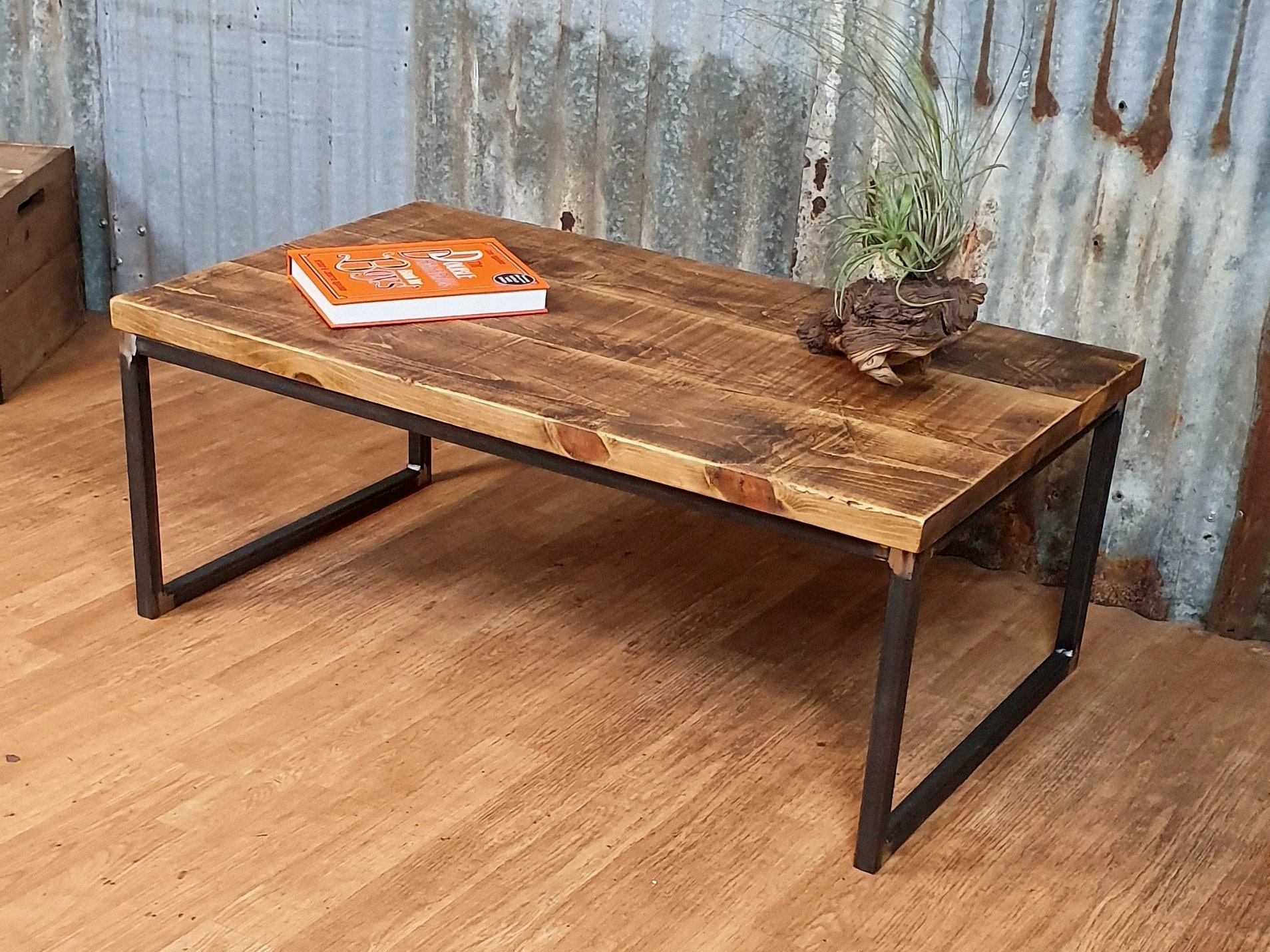 Reclaimed Wood Coffee Table In Living Room