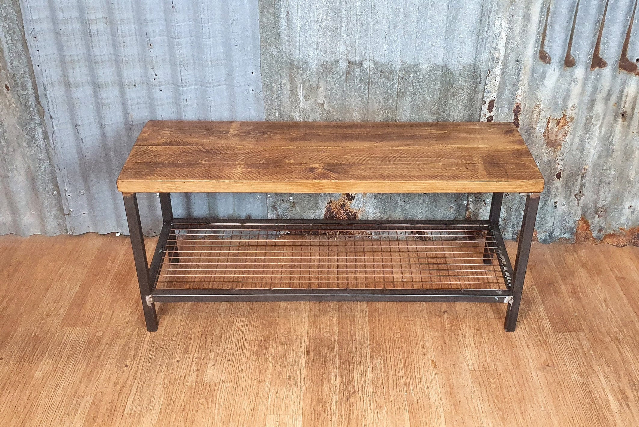 Industrial Shoe Storage Bench Hallway Bench With Storage Rustic