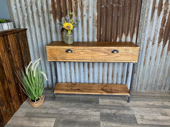 Console table with storage, Modern Industrial hallway table, dressing table with drawers