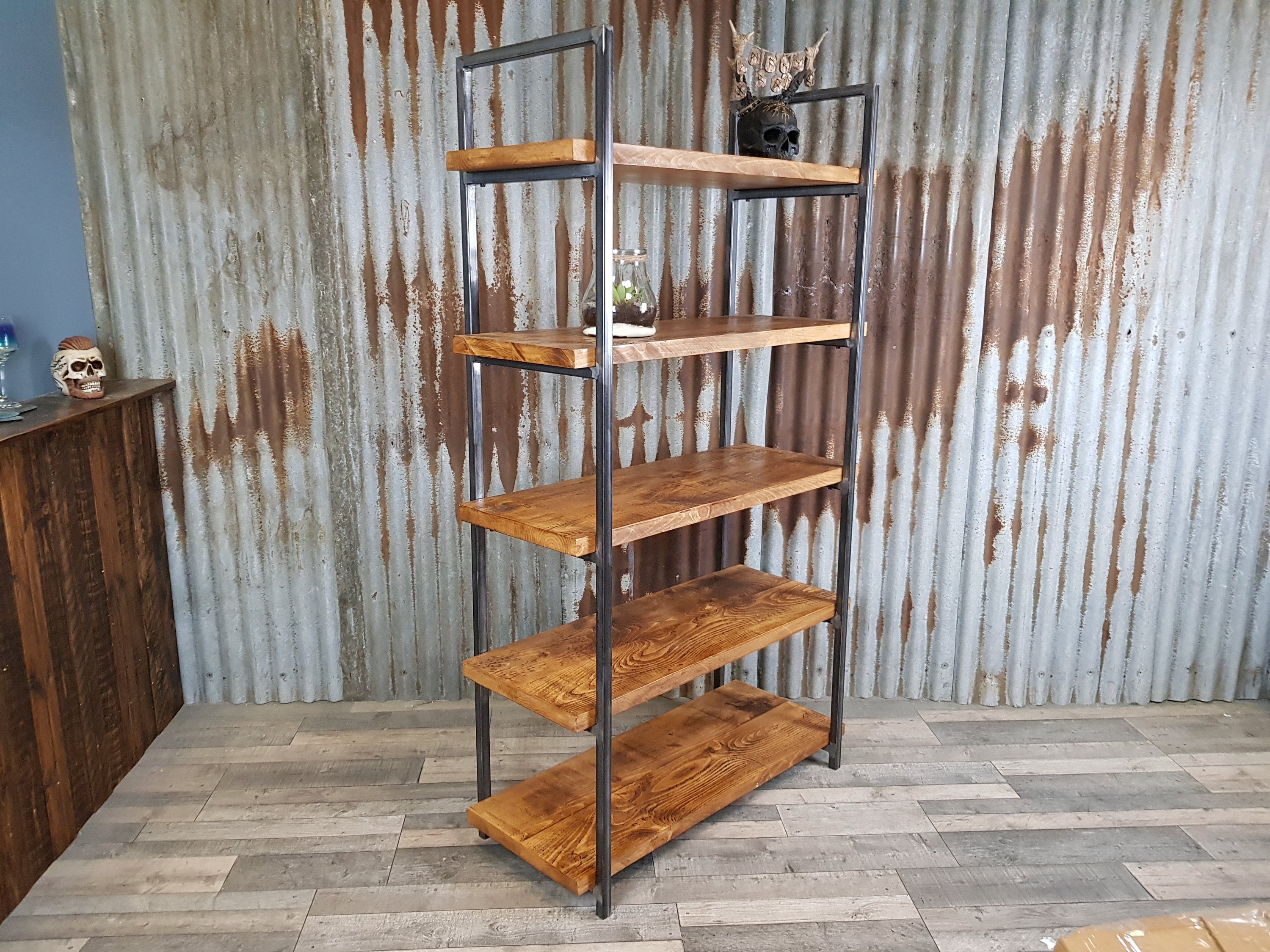 Pipe and wood shelves freestanding deals
