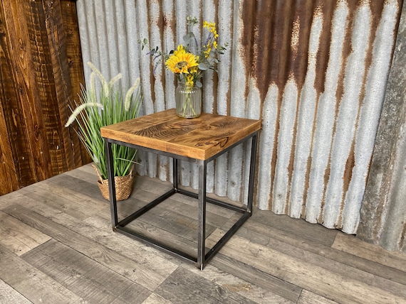 Side table Modern-industrial inspired, modern coffee table, Industrial bedside table