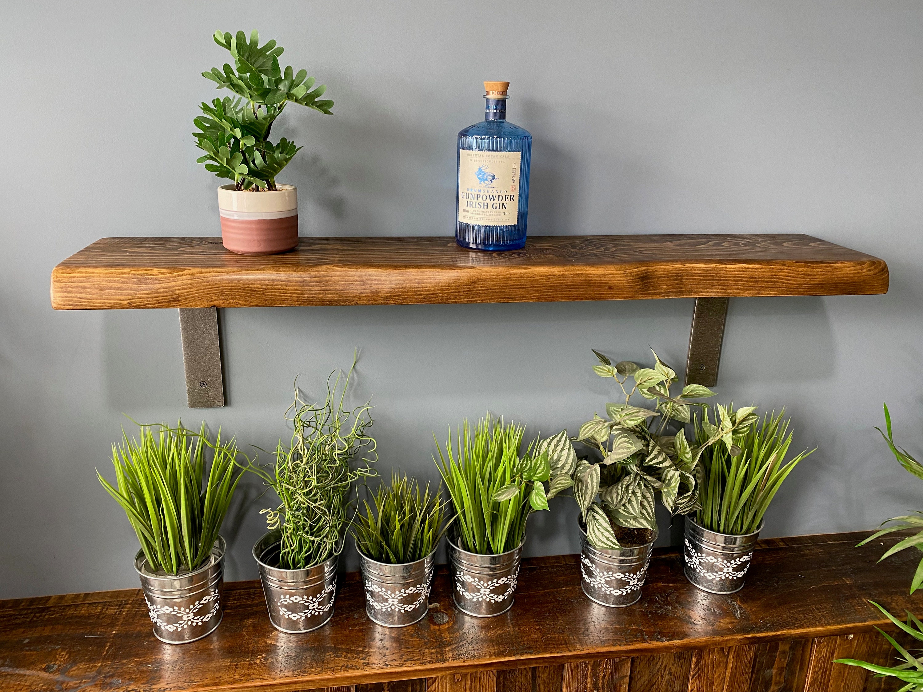 Live edge chunky rustic shelving, floating shelves, shelf brackets