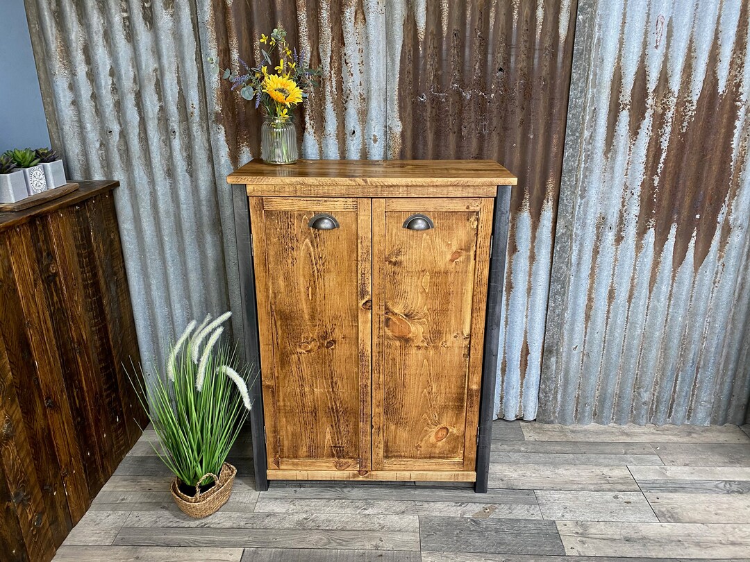 Shoe Cupboard Industrial Style, Wood Shoe Storage, Hallway Cupboard - Etsy