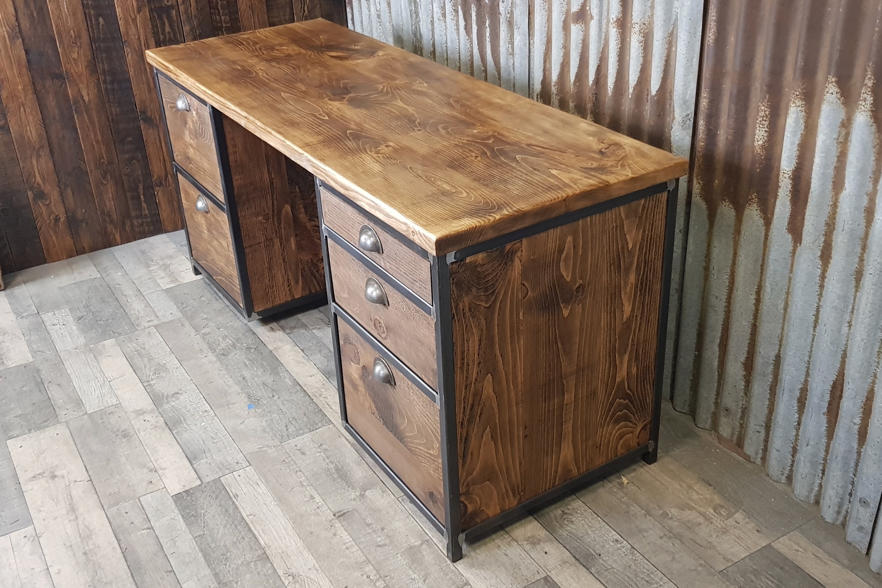 Desk With A4 Suspension File Drawer Executive Desk With Etsy UK