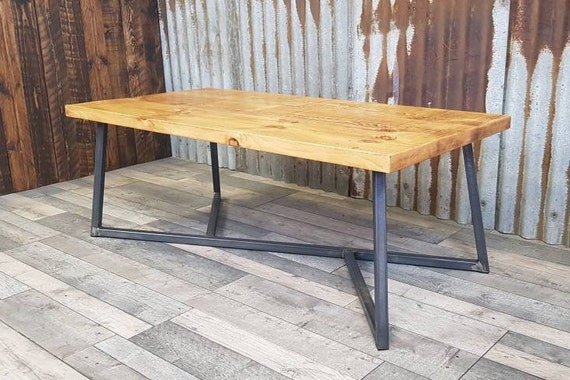 Rune coffee table, Industrial reclaimed style coffee table, solid wood coffee table, bespoke living room furniture