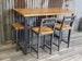 Breakfast bar kitchen table, industrial poseur table, breakfast bar with matching stools available, handmade furniture 