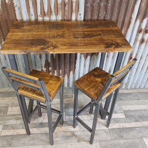 Breakfast bar stools modern-Industrial style, bar stools for poser tables, stools with backs image 8
