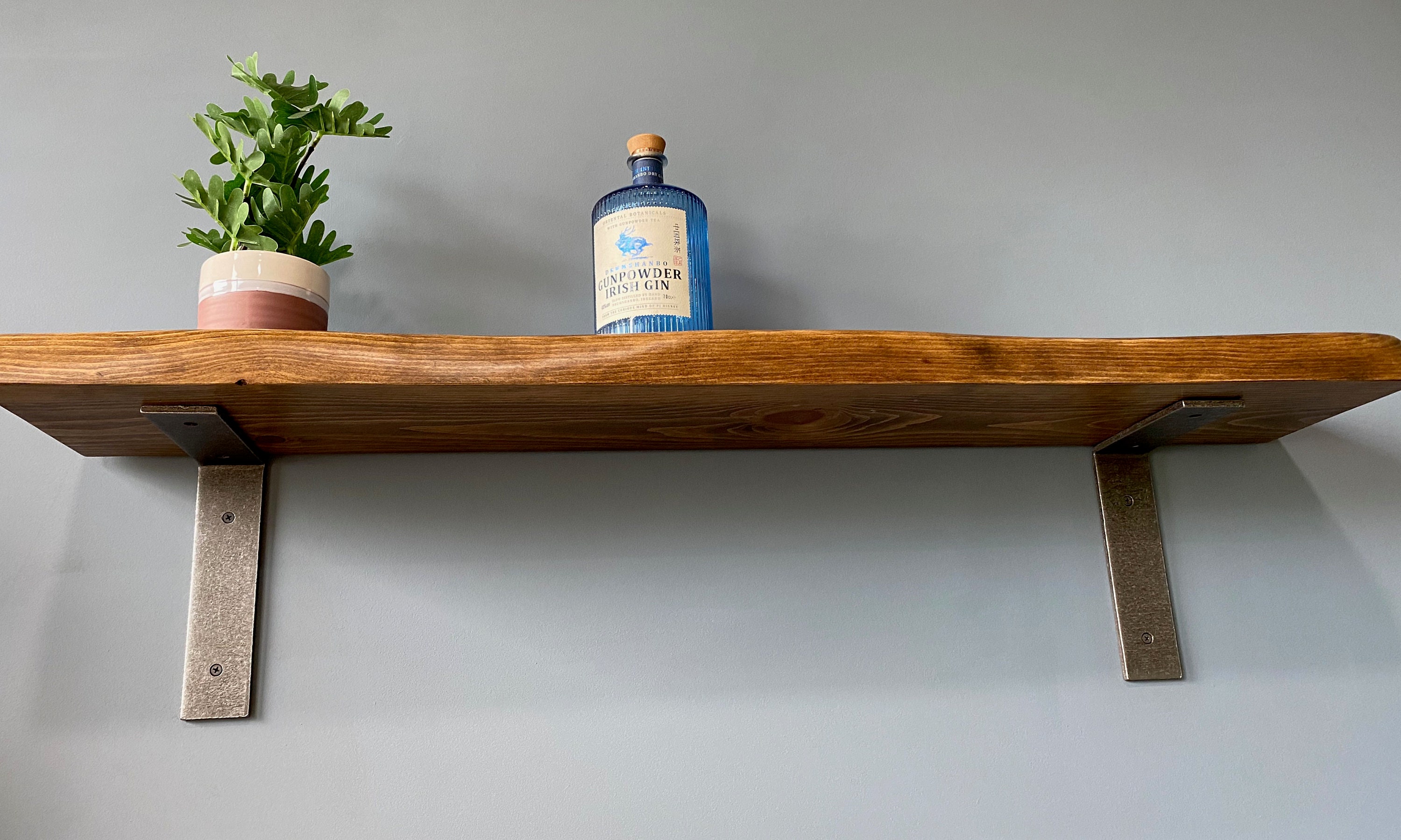 Live edge chunky rustic shelving, floating shelves, shelf brackets