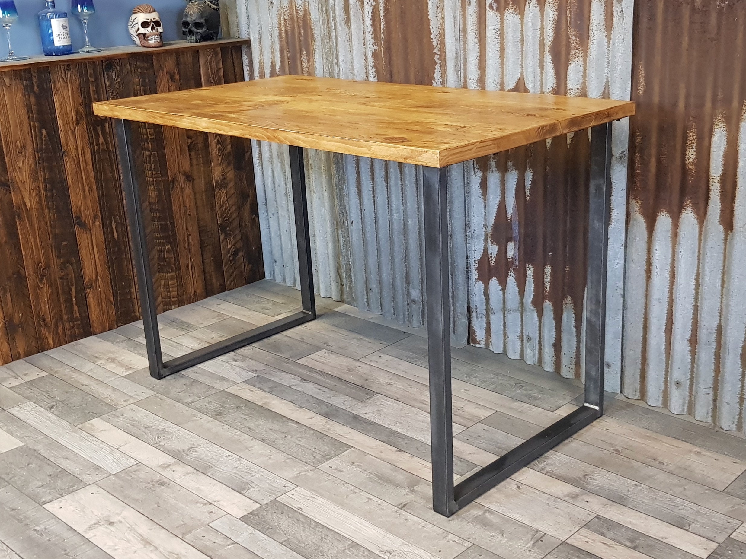 Breakfast Bar Kitchen Table Industrial Poseur Table Etsy UK