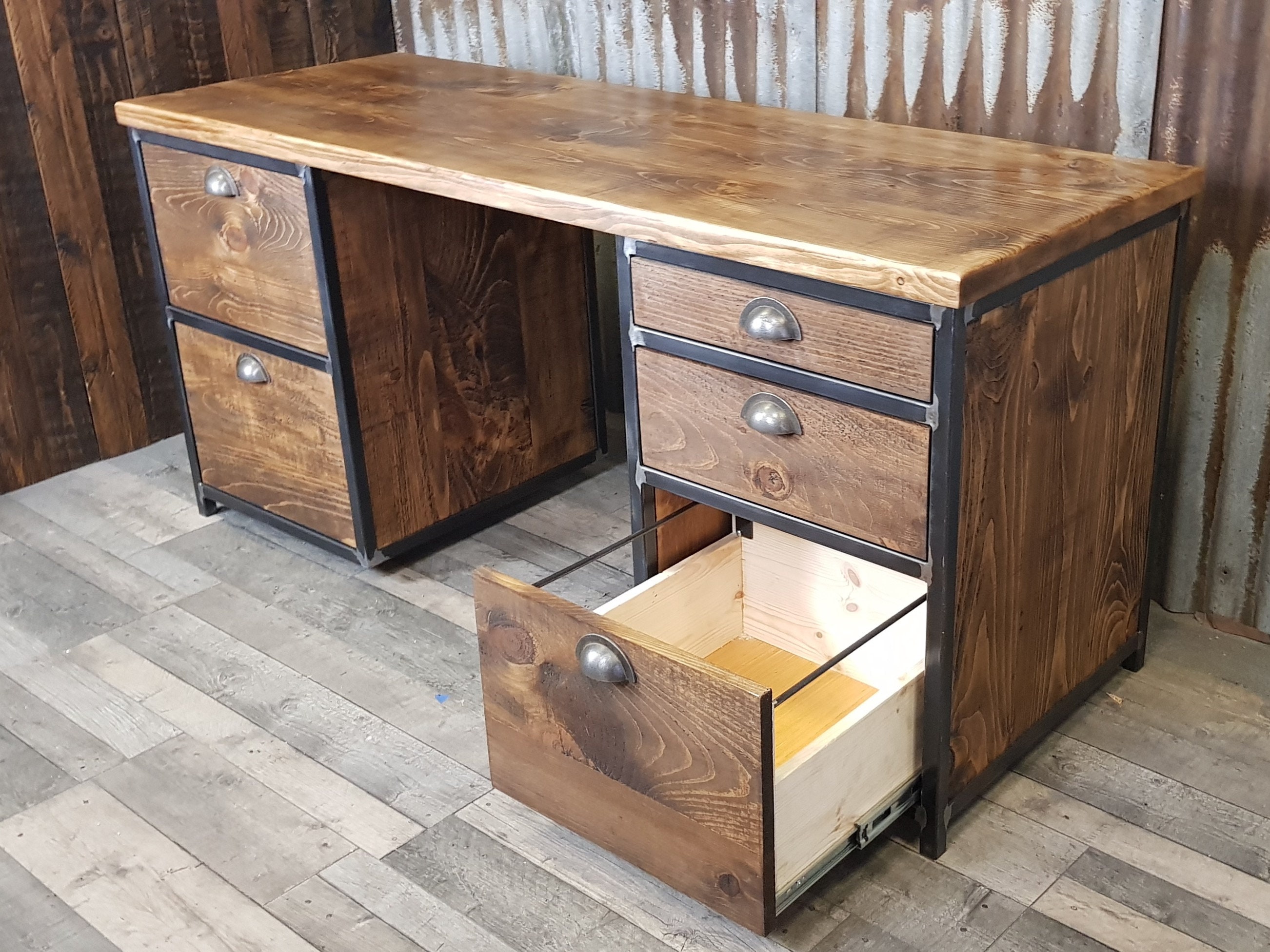 Desk With A4 Suspension File Drawer Executive Desk With Etsy UK