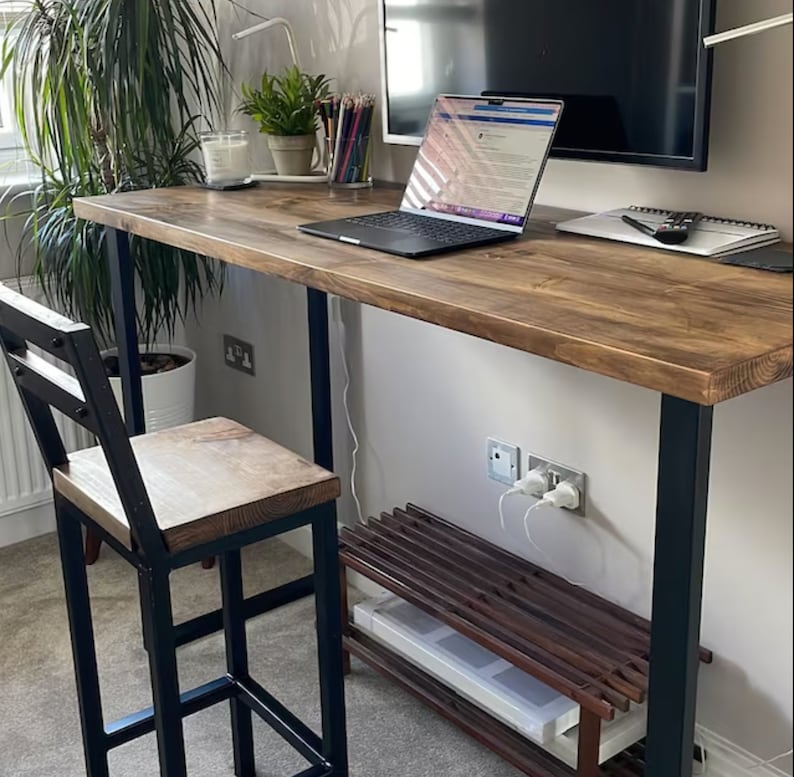 Breakfast bar stools modern-Industrial style, bar stools for poser tables, stools with backs image 5