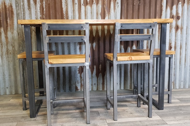 Breakfast Bar Kitchen Table Industrial Poseur Table Etsy UK